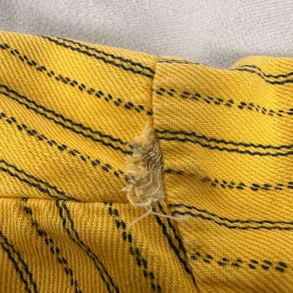 Made To Order Yellow Striped Brushed Twill Cotton Shirt L - Picture 6 of 6